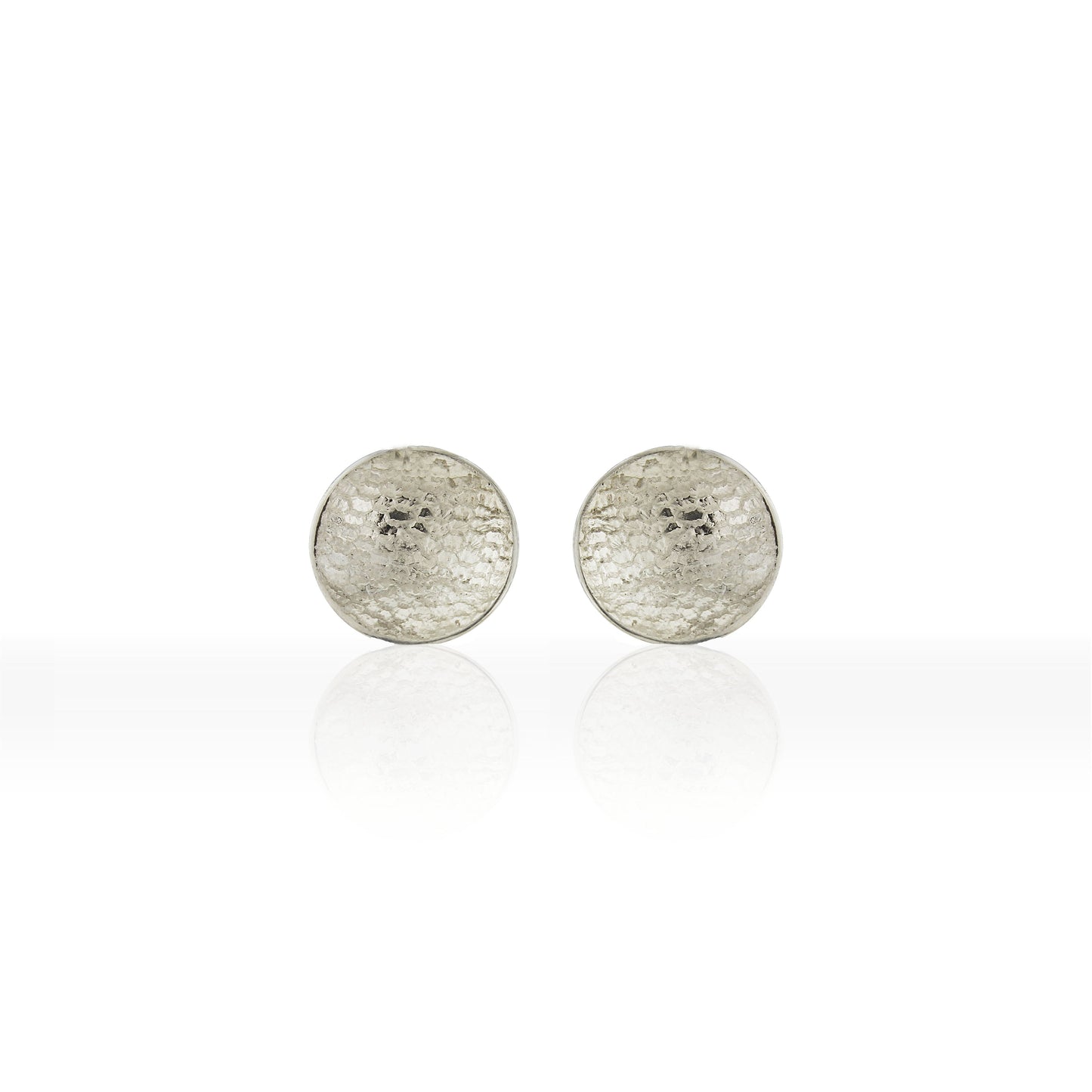 Kate Phipps Jewellery Domed circles stud earrings large lace front on