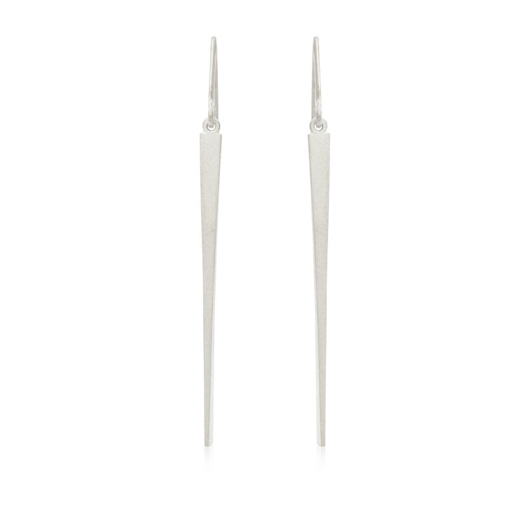 Kate Phipps Jewellery Tapered drop earrings silver front on