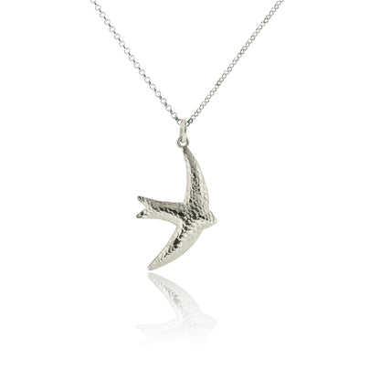 Mini swift bird necklace - lace texture