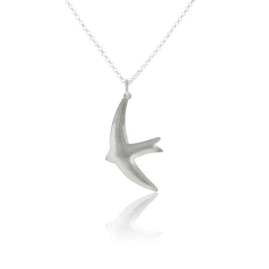 Mini swift bird necklace - satin finish