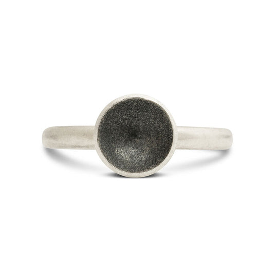 Kate Phipps Jewellery Domed circles ring 8mm oxidised silver circles on silver ring band product photo