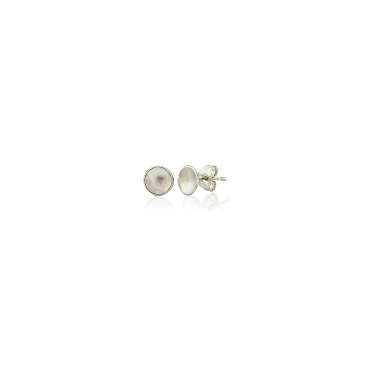 Kate Phipps Jewellery Domed circles stud earrings small satin finish silver product photo