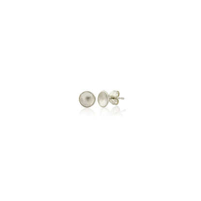 Kate Phipps Jewellery Domed circles stud earrings small satin finish silver product photo