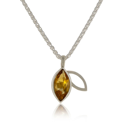 Facet line pendant with citrine