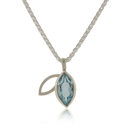 Facet line pendant with sky blue topaz