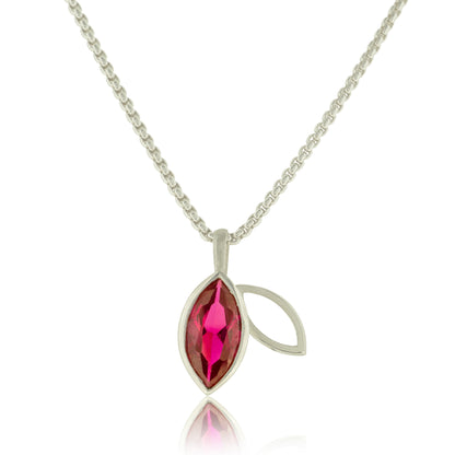 Facet line set with synthetic ruby necklace and earrings