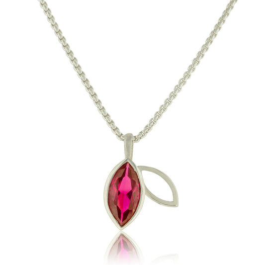 Facet line pendant with synthetic ruby