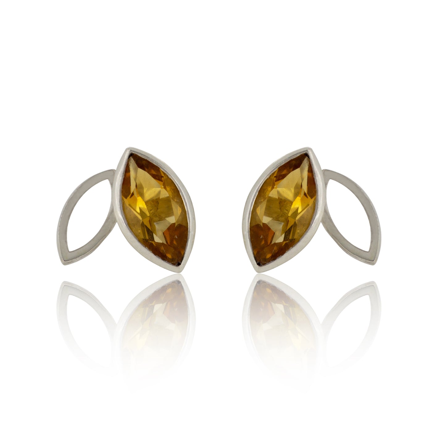 Facet line earrings with citrine