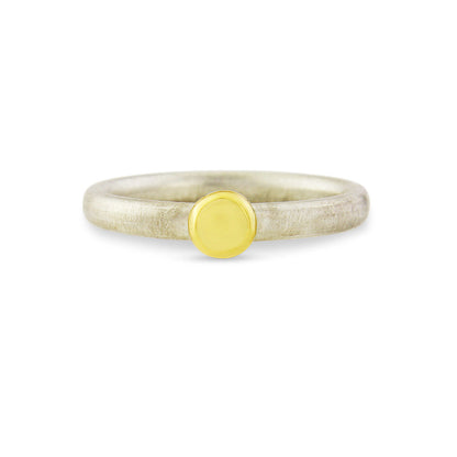 Kate Phipps Jewellery Nugget ring 18 carat yellow gold nugget and silver
