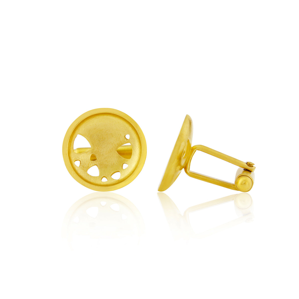 Kate Phipps Jewellery Scattered trillions cufflinks 22 carat yellow gold plated silver