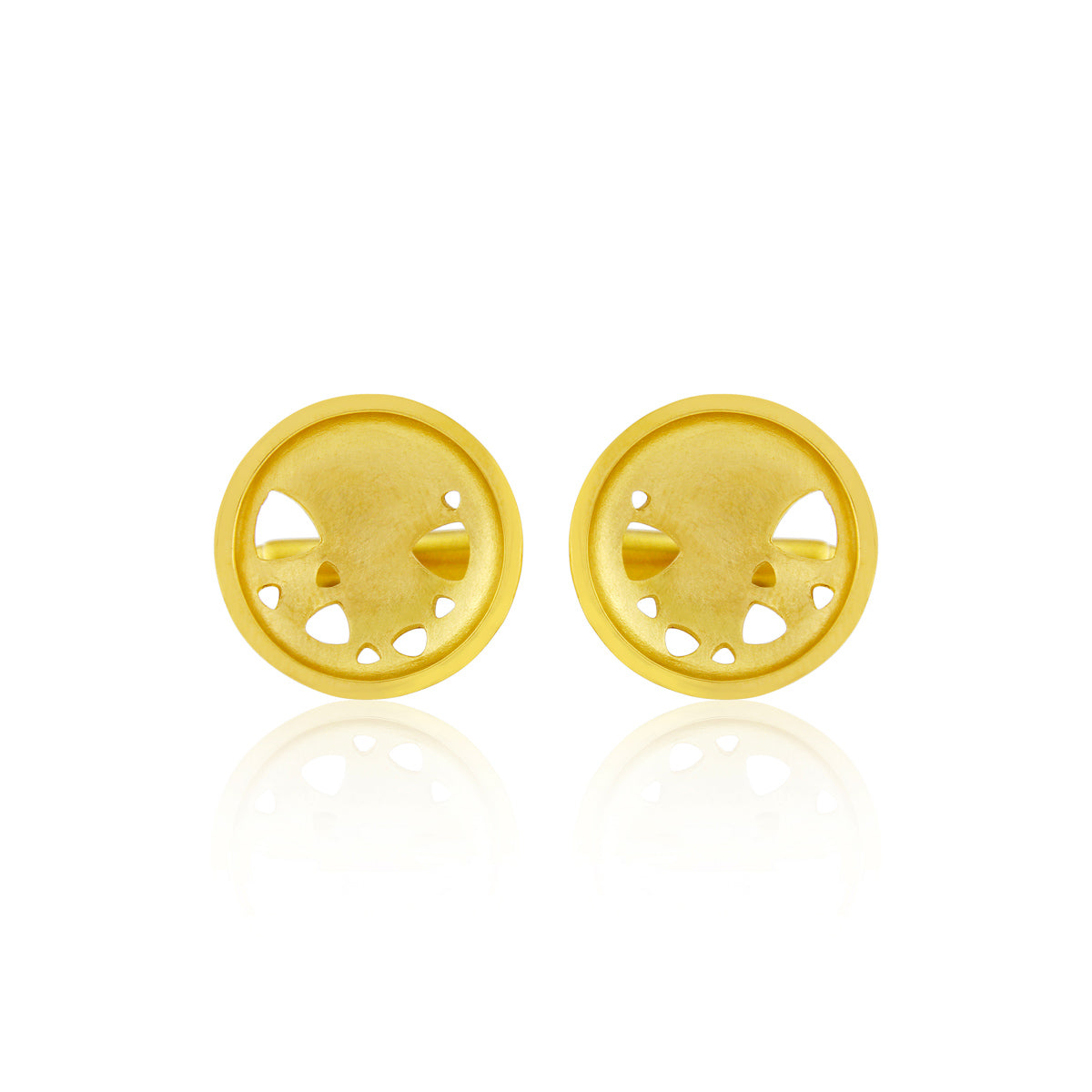 Kate Phipps Jewellery Scattered trillions cufflinks 22 carat yellow gold plated silver front on