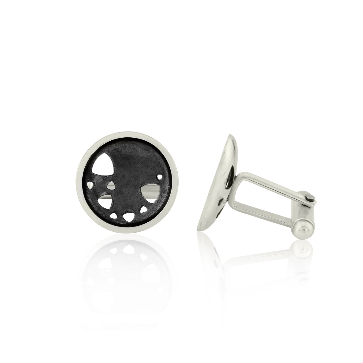 Kate Phipps Jewellery Scattered trillions cufflinks oxidised silver