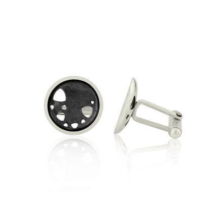 Kate Phipps Jewellery Scattered trillions cufflinks oxidised silver