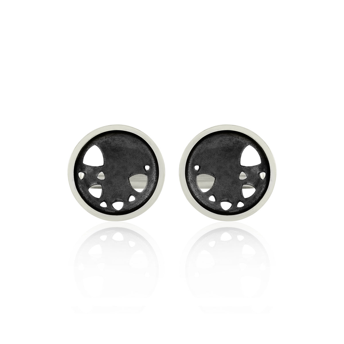 Kate Phipps Jewellery Scattered trillions cufflinks oxidised silver front on