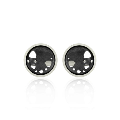 Kate Phipps Jewellery Scattered trillions cufflinks oxidised silver front on
