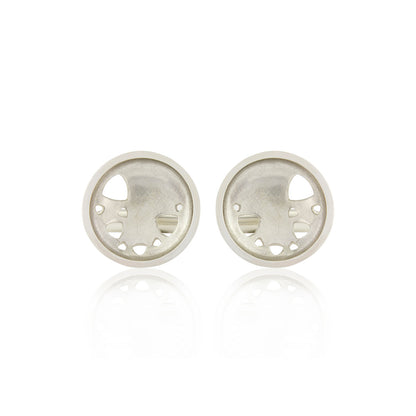 Kate Phipps Jewellery Scattered trillions cufflinks silver front on