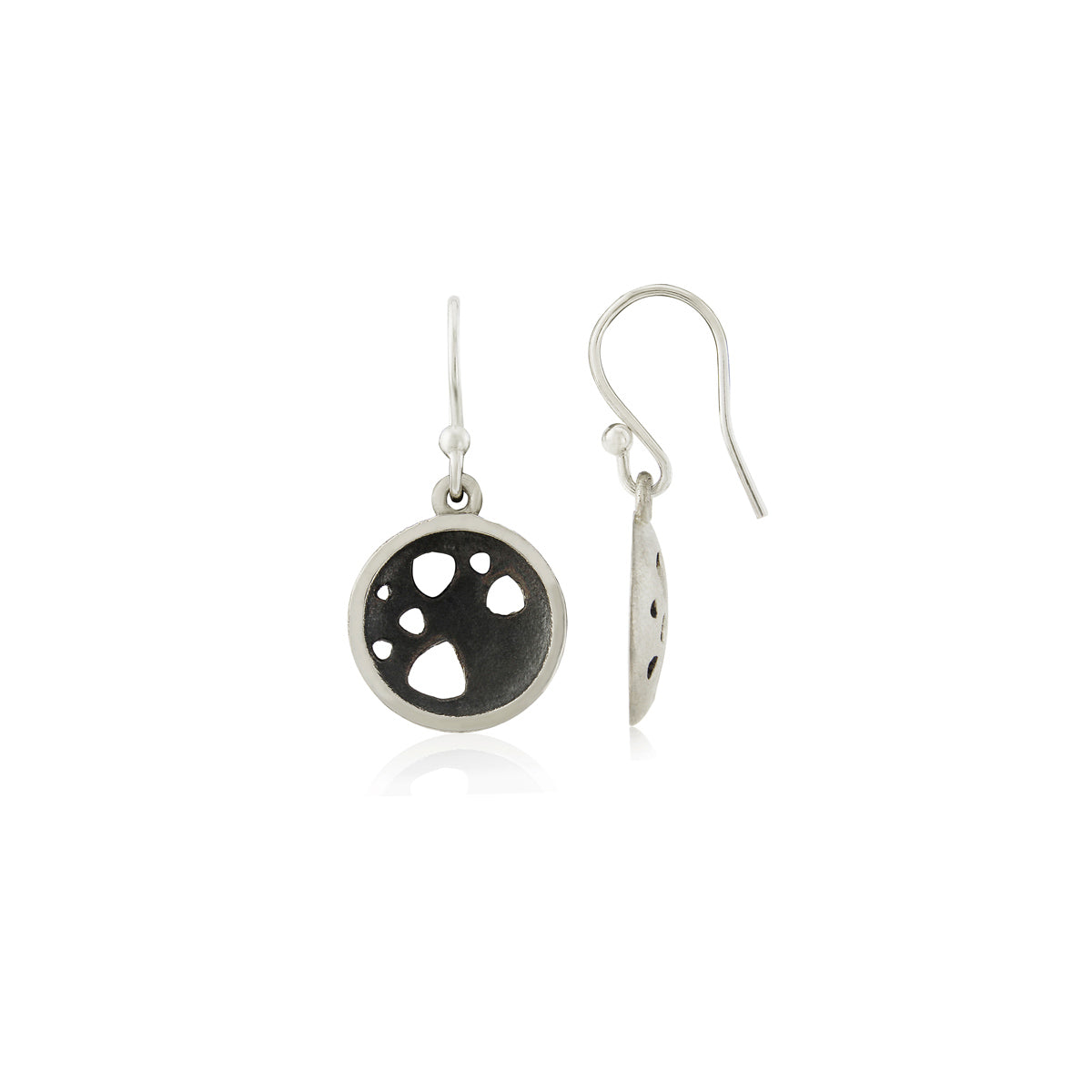 Kate Phipps Jewellery Scattered trillions drop earrings oxidised silver product photo