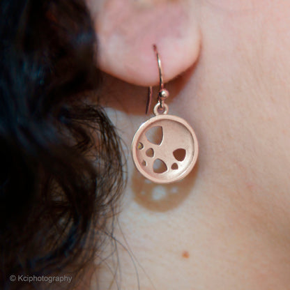Kate Phipps Jewellery Scattered trillions drop earrings rose gold plated silver model photo