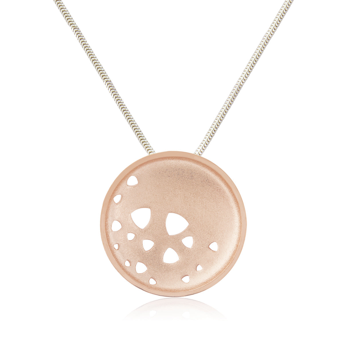 Kate Phipps Jewellery Scattered trillions necklace large 18 carat rose gold plated silver