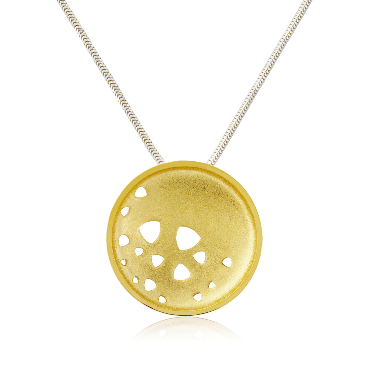 Kate Phipps Jewellery Scattered trillions necklace large 22 carat yellow gold plated silver