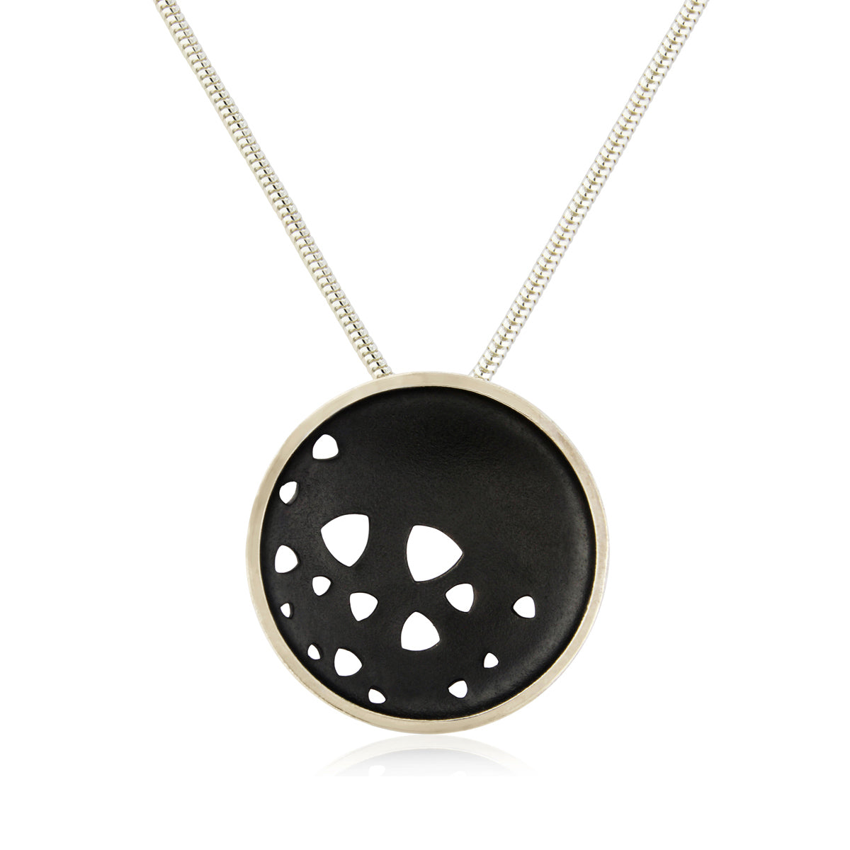 Kate Phipps Jewellery Scattered trillions necklace large oxidised silver