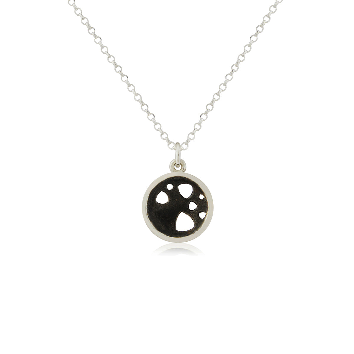 Kate Phipps Jewellery Scattered trillions necklace small reversible oxidised silver