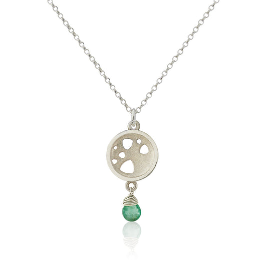 Kate Phipps Jewellery Scattered trillions necklace small silver and apatite briolette drop