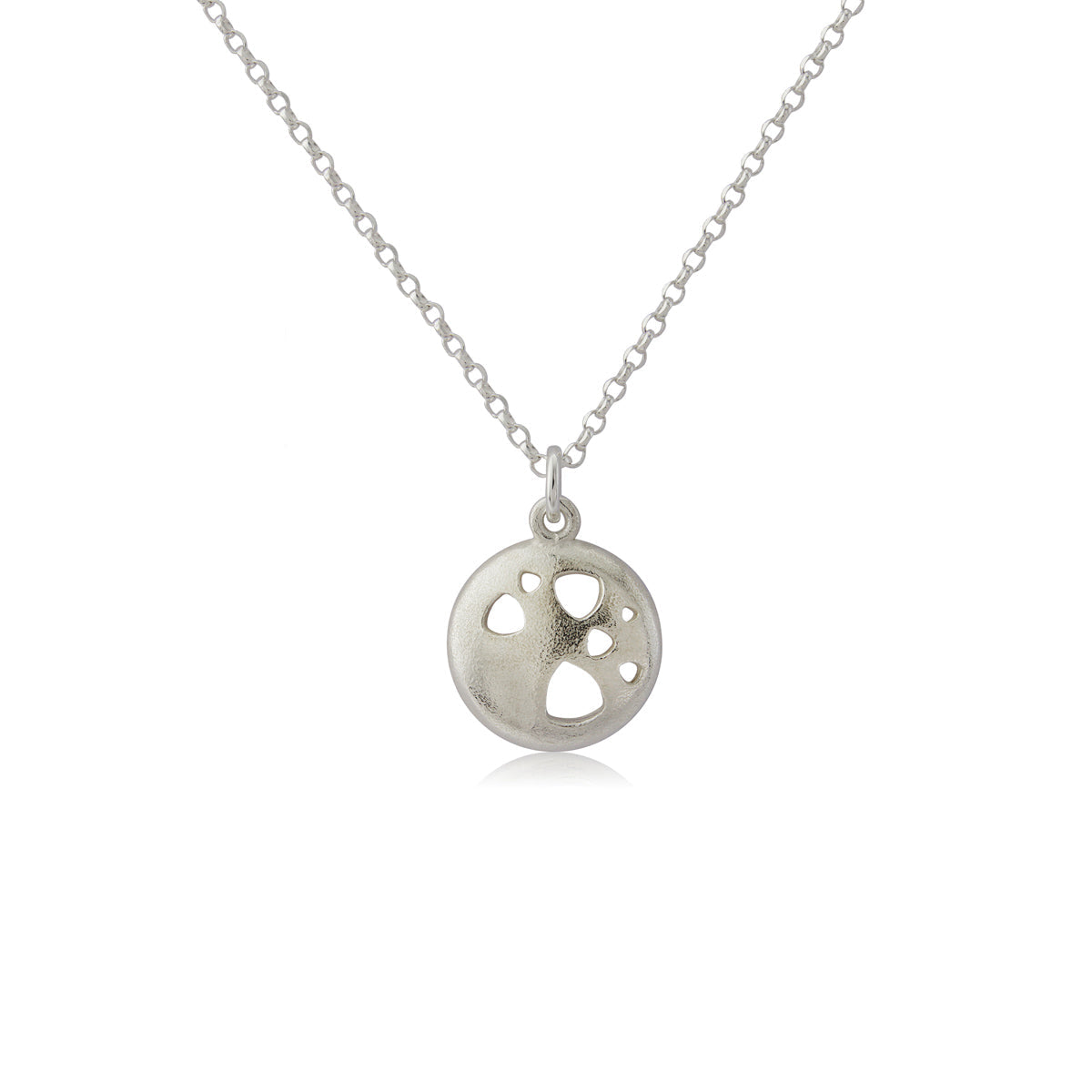 Kate Phipps Jewellery Scattered trillions necklace small silver reversible convex side