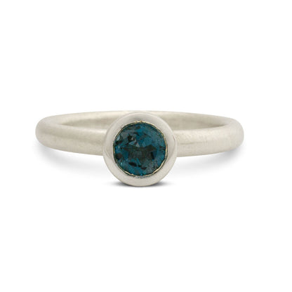 Kate Phipps Jewellery Scattered trillions ring silver and London blue topaz
