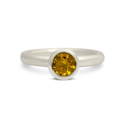 Kate Phipps Jewellery Scattered trillions ring silver and citrine