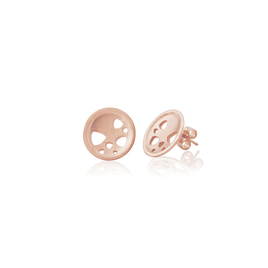 Kate Phipps Jewellery Scattered trillions stud earrings 18 carat rose gold plated silver product photo