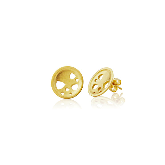 Kate Phipps Jewellery Scattered trillions stud earrings 22 carat yellow gold plated silver product photo