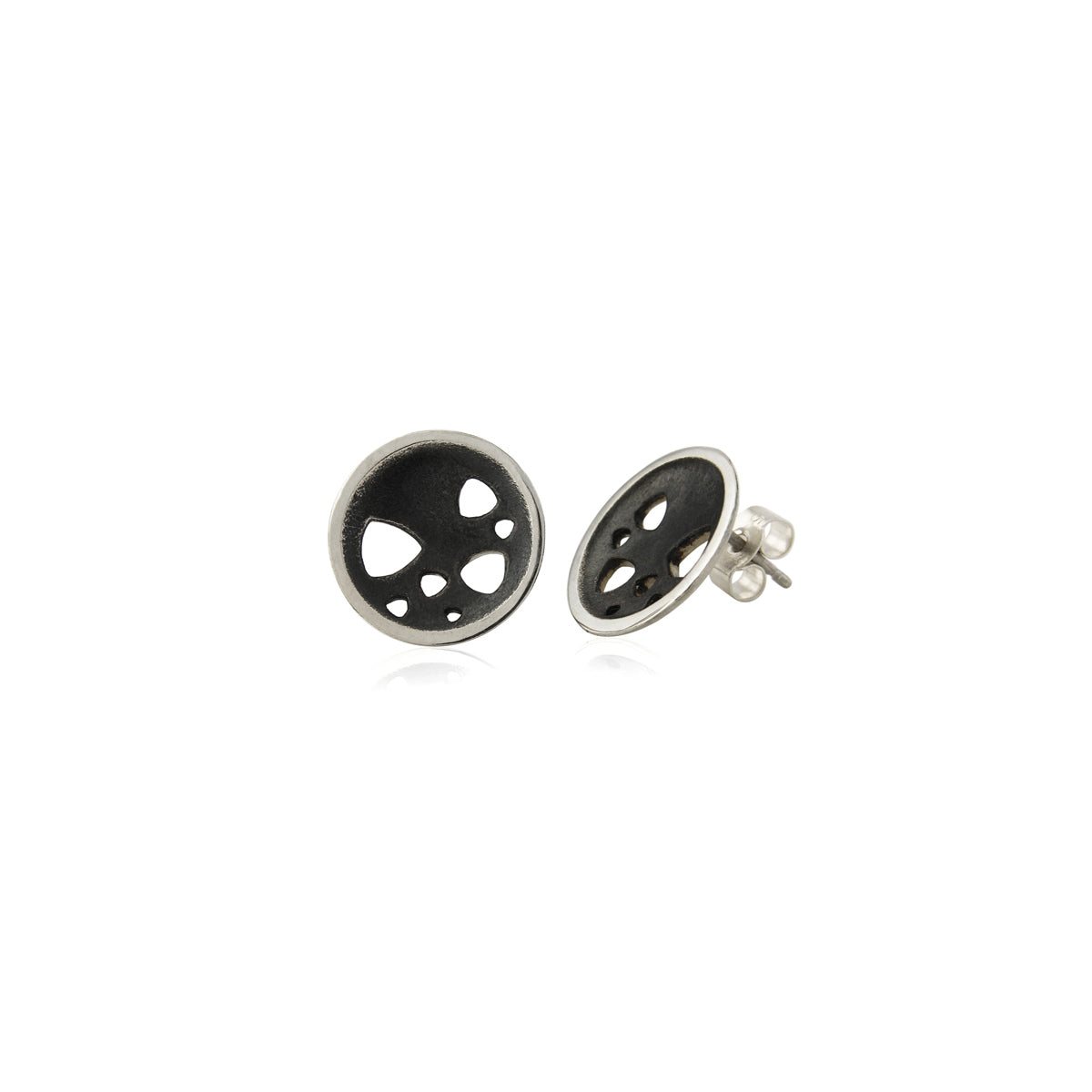 Kate Phipps Jewellery Scattered trillions stud earrings oxidised silver product photo