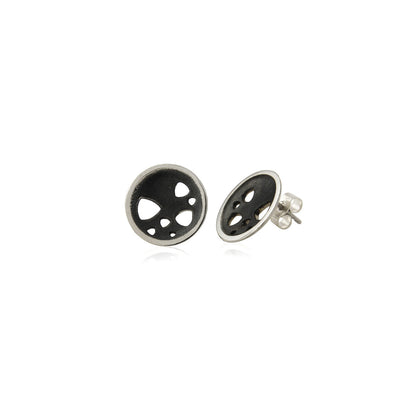Kate Phipps Jewellery Scattered trillions stud earrings oxidised silver product photo