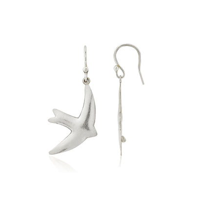 Kate Phipps Jewellery silver swift drop earrings subtle polish product photo