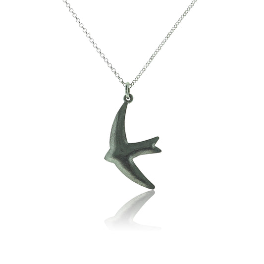 Mini swift bird necklace - oxidised