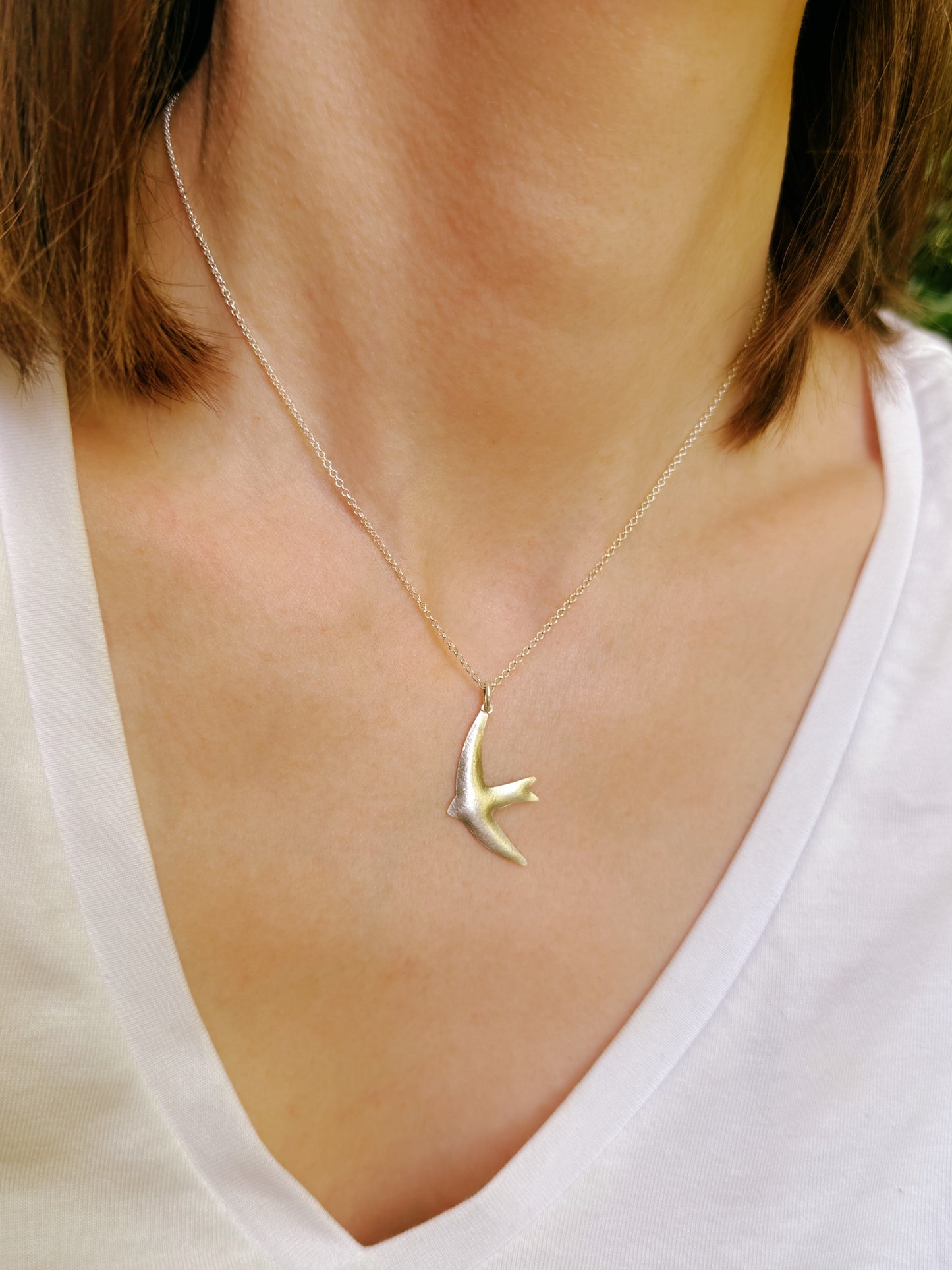 Mini swift bird necklace - satin finish