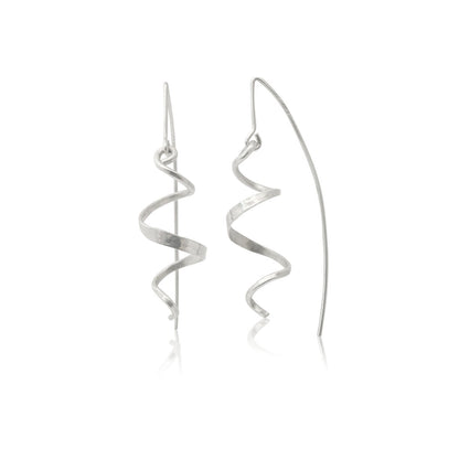 Kate Phipps Jewellery small silver swirl drop earrings product photo