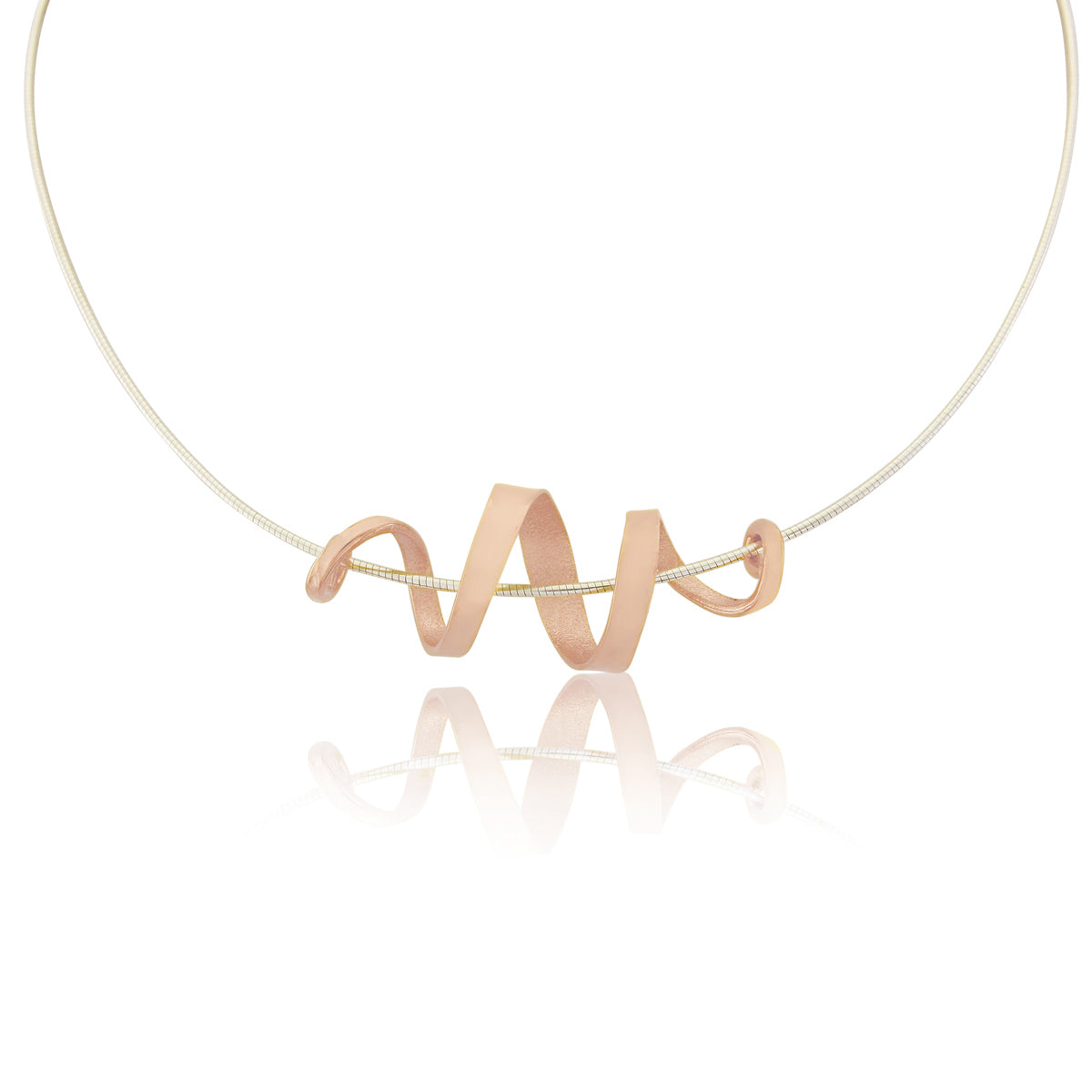 Kate Phipps Jewellery 18 carat rose gold plated silver swirl necklace product photo