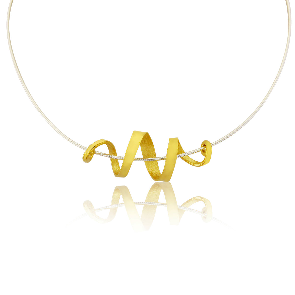 Kate Phipps Jewellery 22 carat yellow gold plated silver swirl necklace product photo