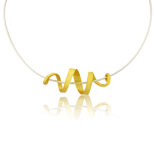 Kate Phipps Jewellery 22 carat yellow gold plated silver swirl necklace product photo