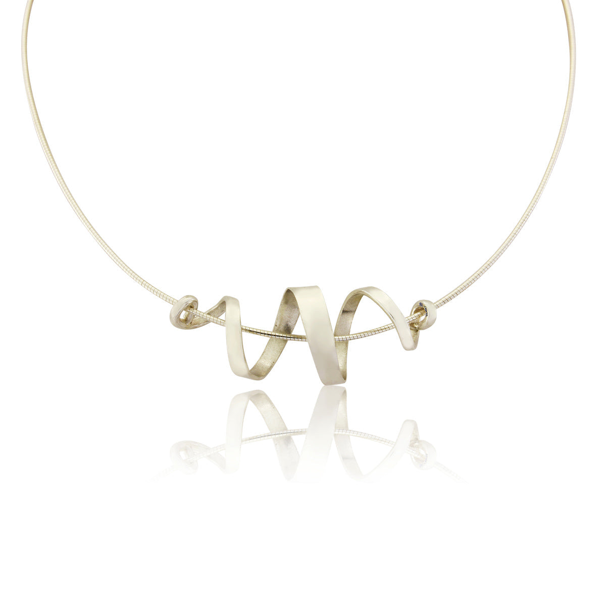 Kate Phipps Jewellery silver swirl necklace product photo