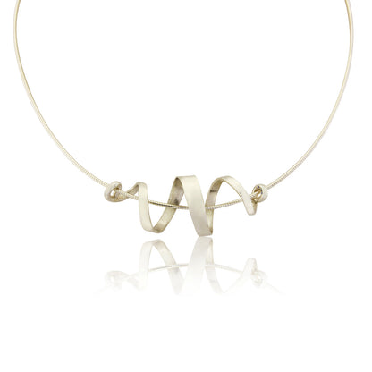 Kate Phipps Jewellery silver swirl necklace product photo