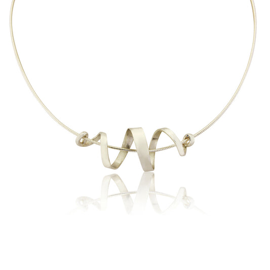 Kate Phipps Jewellery silver swirl necklace product photo