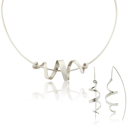 Kate Phipps Jewellery silver swirl necklace and necklace set product photo