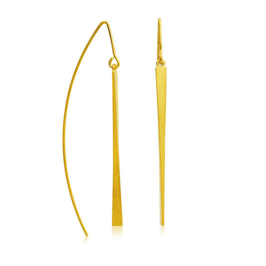 Kate Phipps Jewellery yellow gold plated silver tapered drop earrings product photo