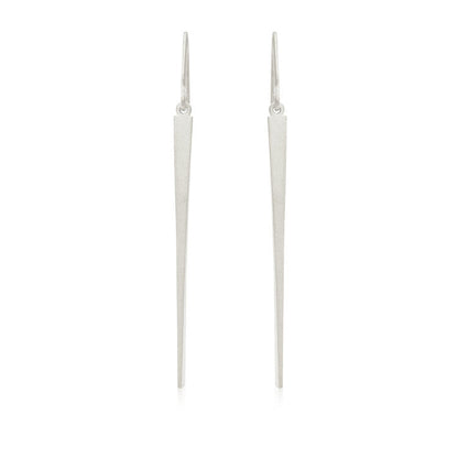 Kate Phipps Jewellery Tapered drop earrings silver front on
