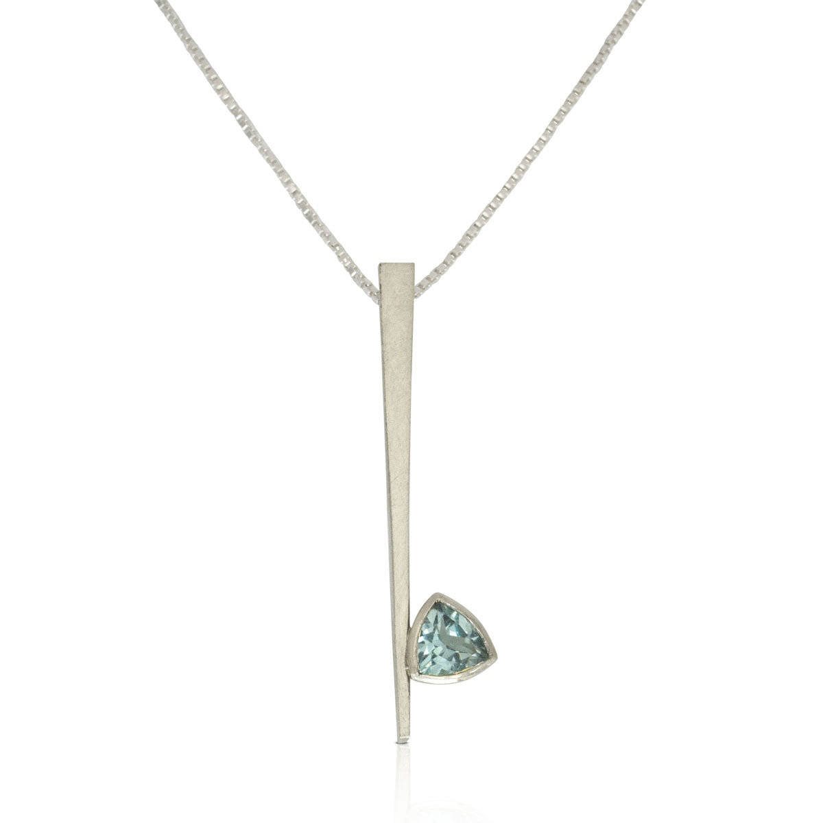 Kate Phipps Jewellery silver and trillion cut sky blue topaz necklace product photo
