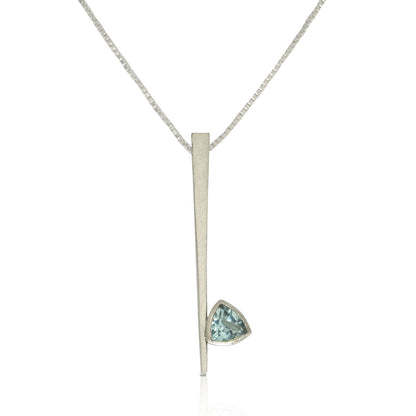 Kate Phipps Jewellery silver and trillion cut sky blue topaz necklace product photo