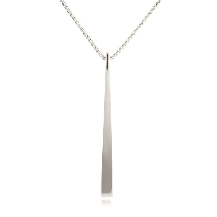 Kate Phipps Jewellery silver tapered reversible pendant polished side product photo